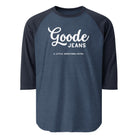 Goode Jeans | A Little Something Extra | 3/4 Sleeve Raglan Shirt Heather Denim/Navy / XS unisex raglan shirts Jolly & Goode