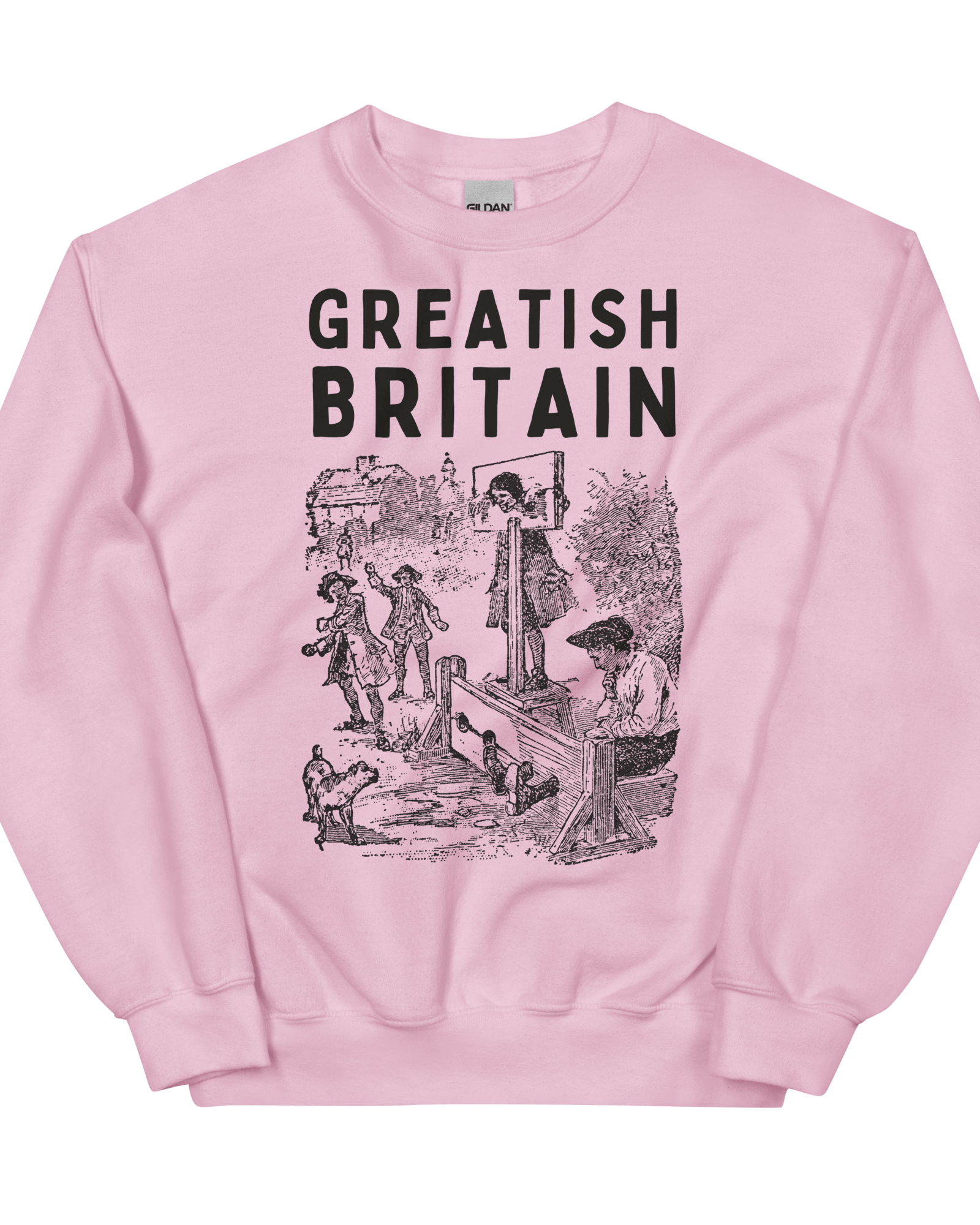 Greatish Britain Pillory Sweatshirt | Unisex Light Pink / S Sweatshirt Jolly & Goode