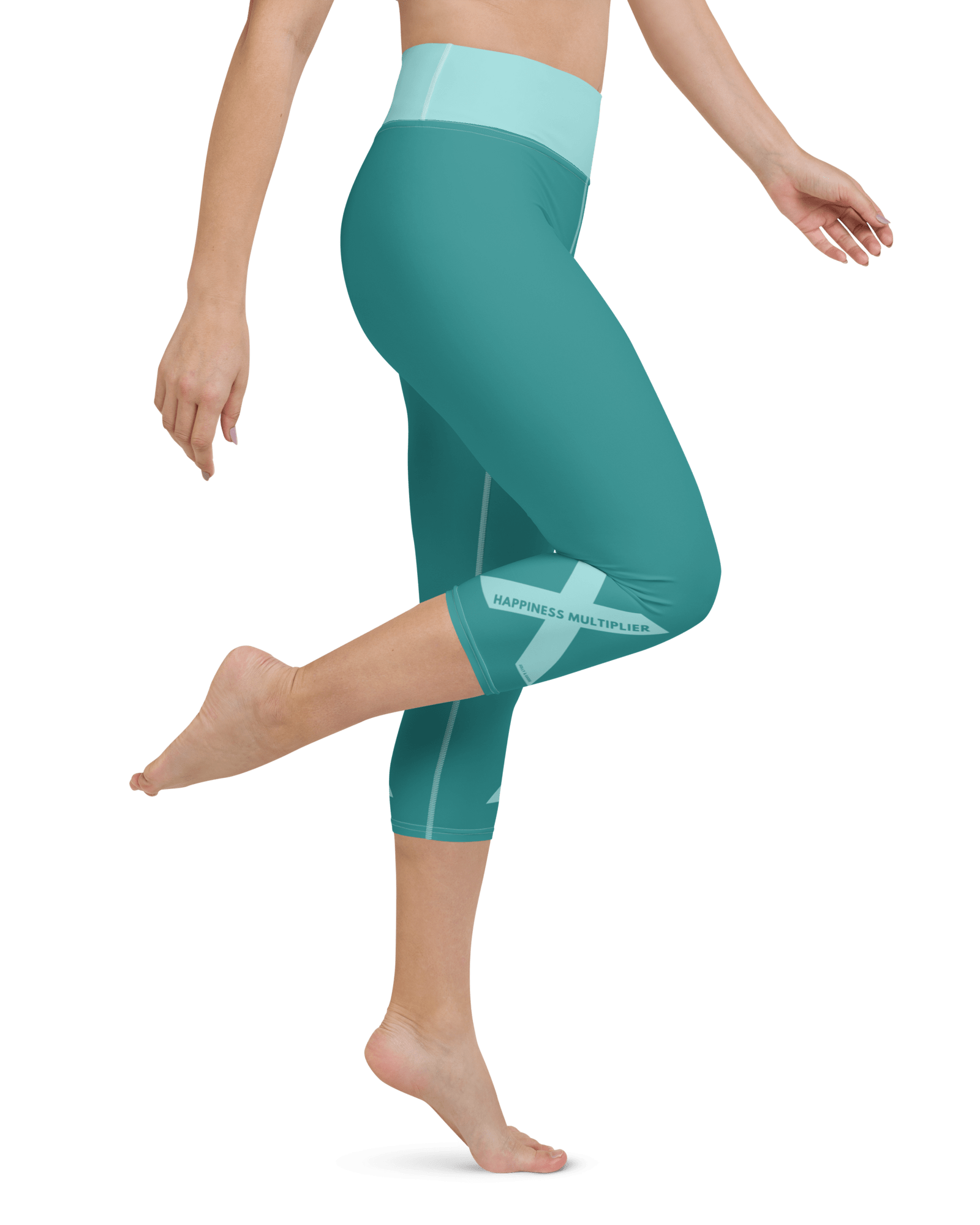 Happiness Multiplier Yoga Capri Leggings in Cool Yoga Leggings Jolly & Goode