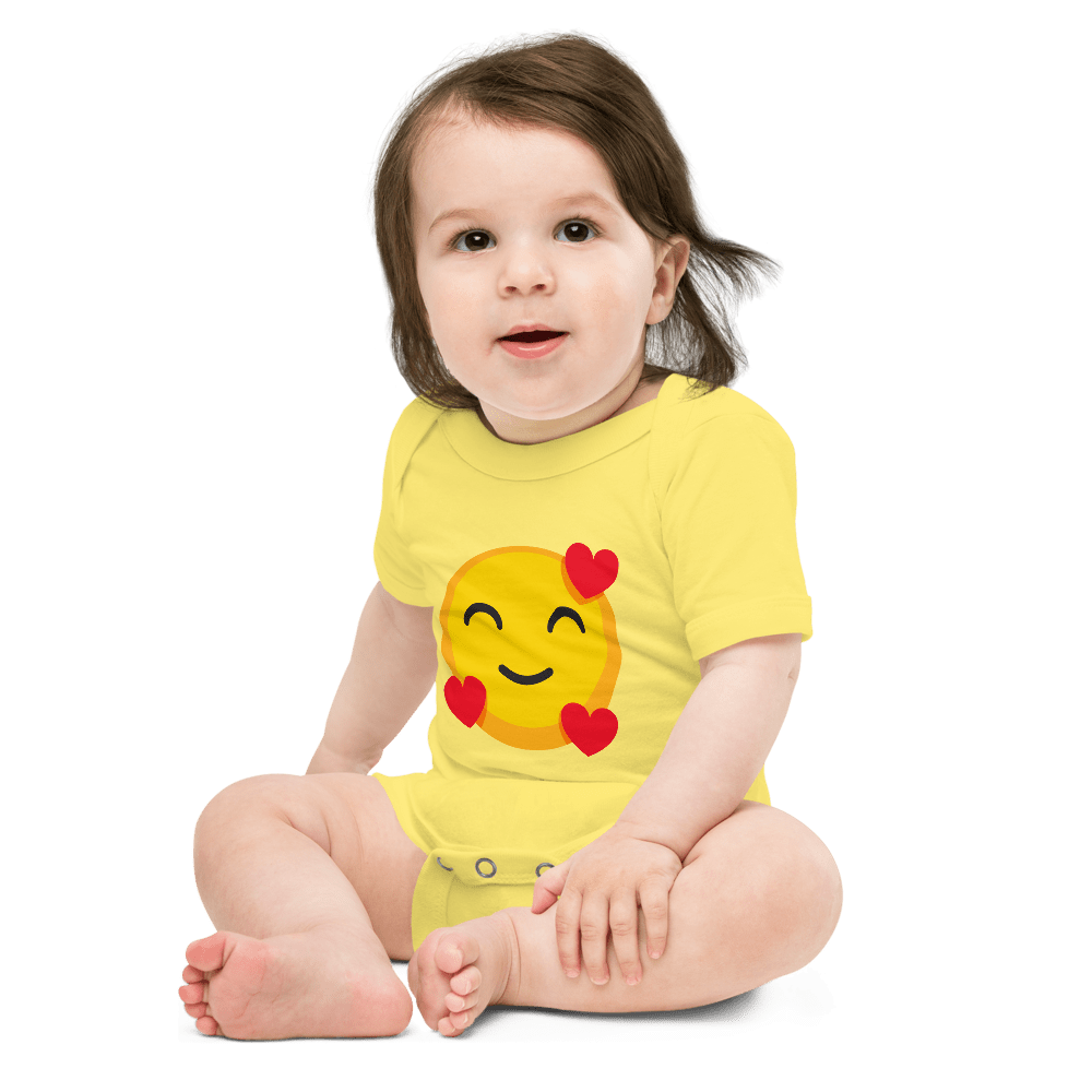 Heart Face Emoji Onesie Baby One-Pieces Jolly & Goode