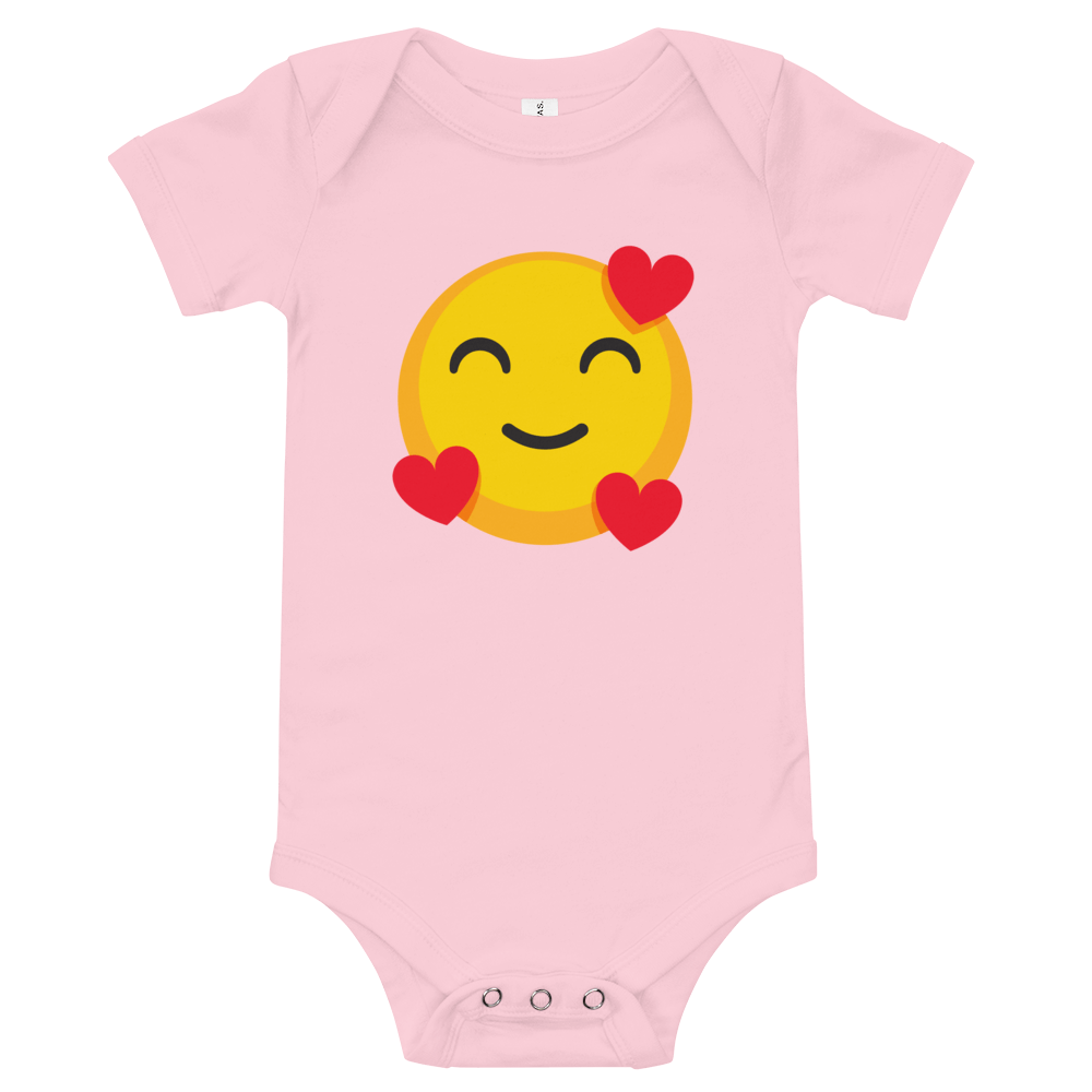Heart Face Emoji Onesie Pink / 3-6m Baby One-Pieces Jolly & Goode