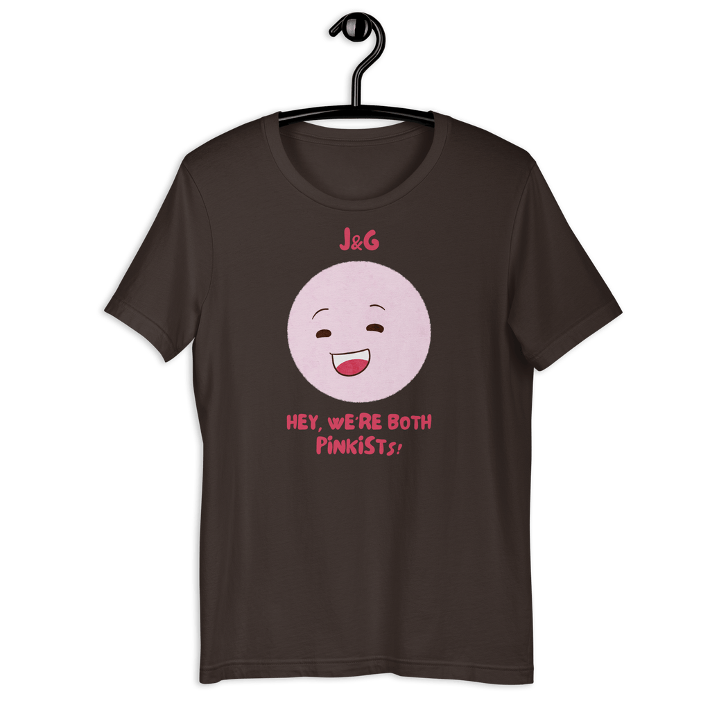 Hey, We're Both Pinkists! T-shirt Brown / S Shirts & Tops Jolly & Goode