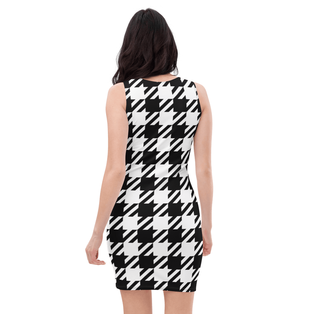 Houndstooth Fitted Dress | Black & White Dresses Jolly & Goode