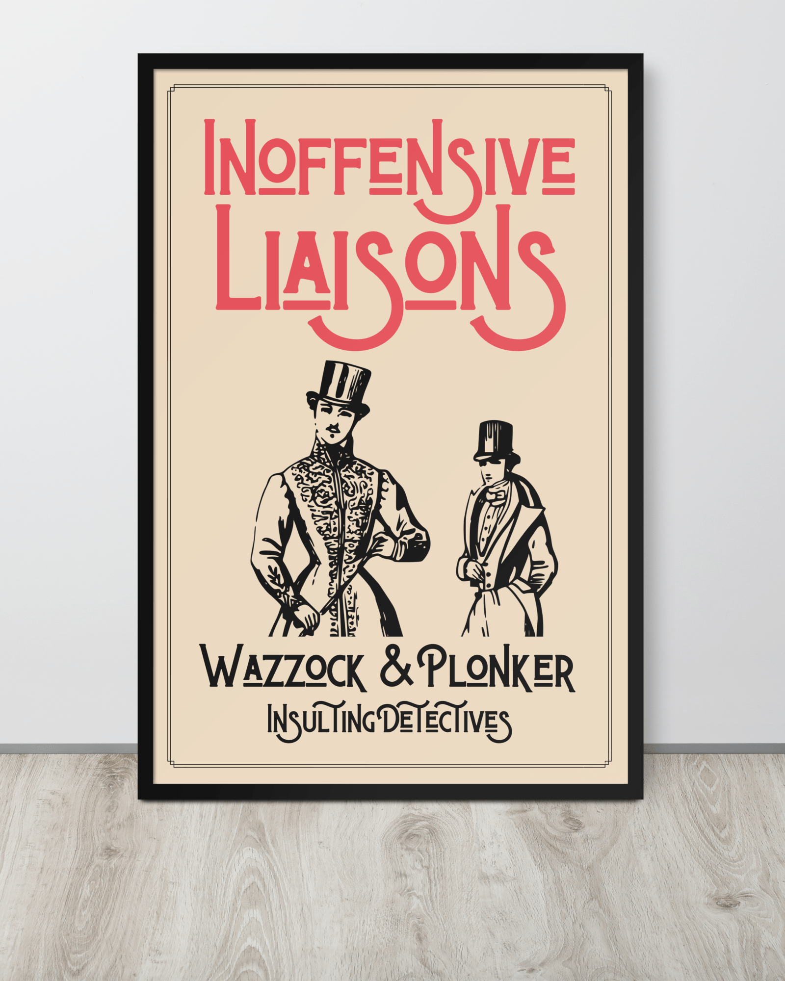 Inoffensive Liaisons Wazzock & Plonker Poster 24″×36″ Posters, Prints, & Visual Artwork Jolly & Goode