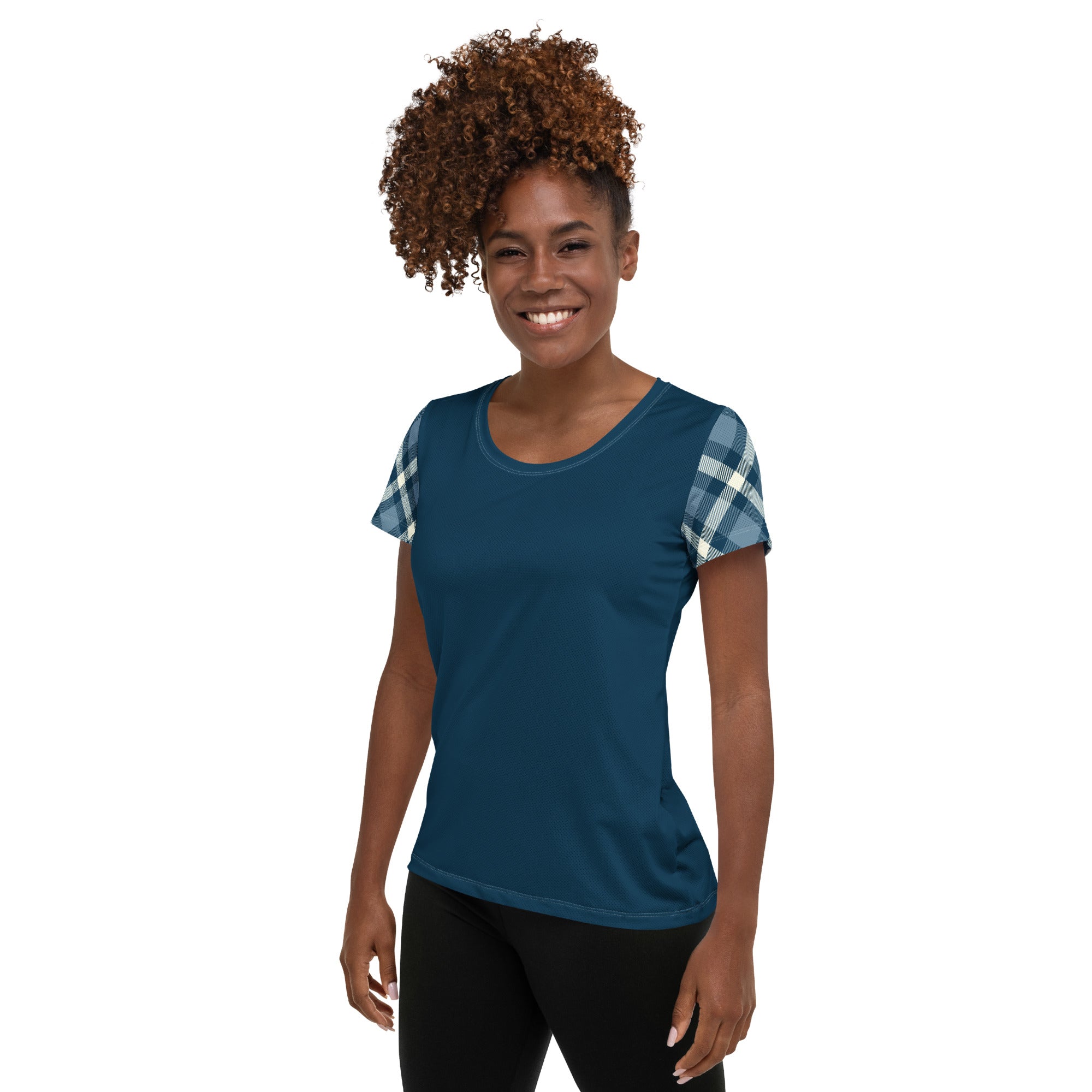 Jolly & Goode Activewear Cheeky Check Women's Workout Shirt Cheeky British Style