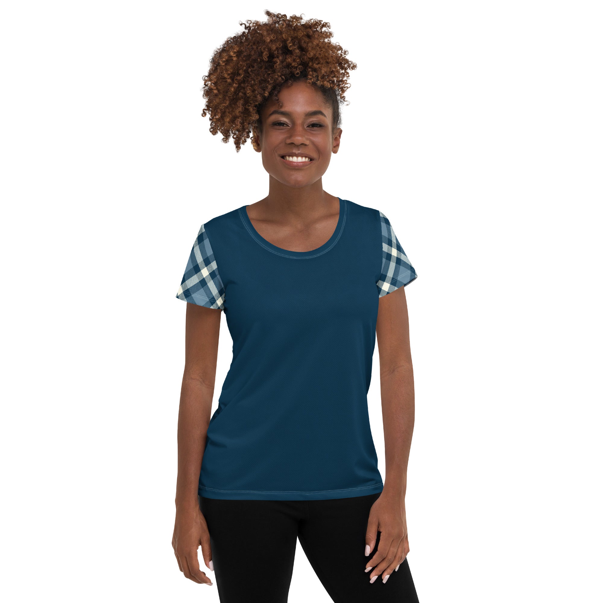 Jolly & Goode Activewear Cheeky Check Women's Workout Shirt Cheeky British Style