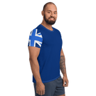 Jolly & Goode Activewear Union Jack Men's Workout Shirt | Blue Cheeky British Style