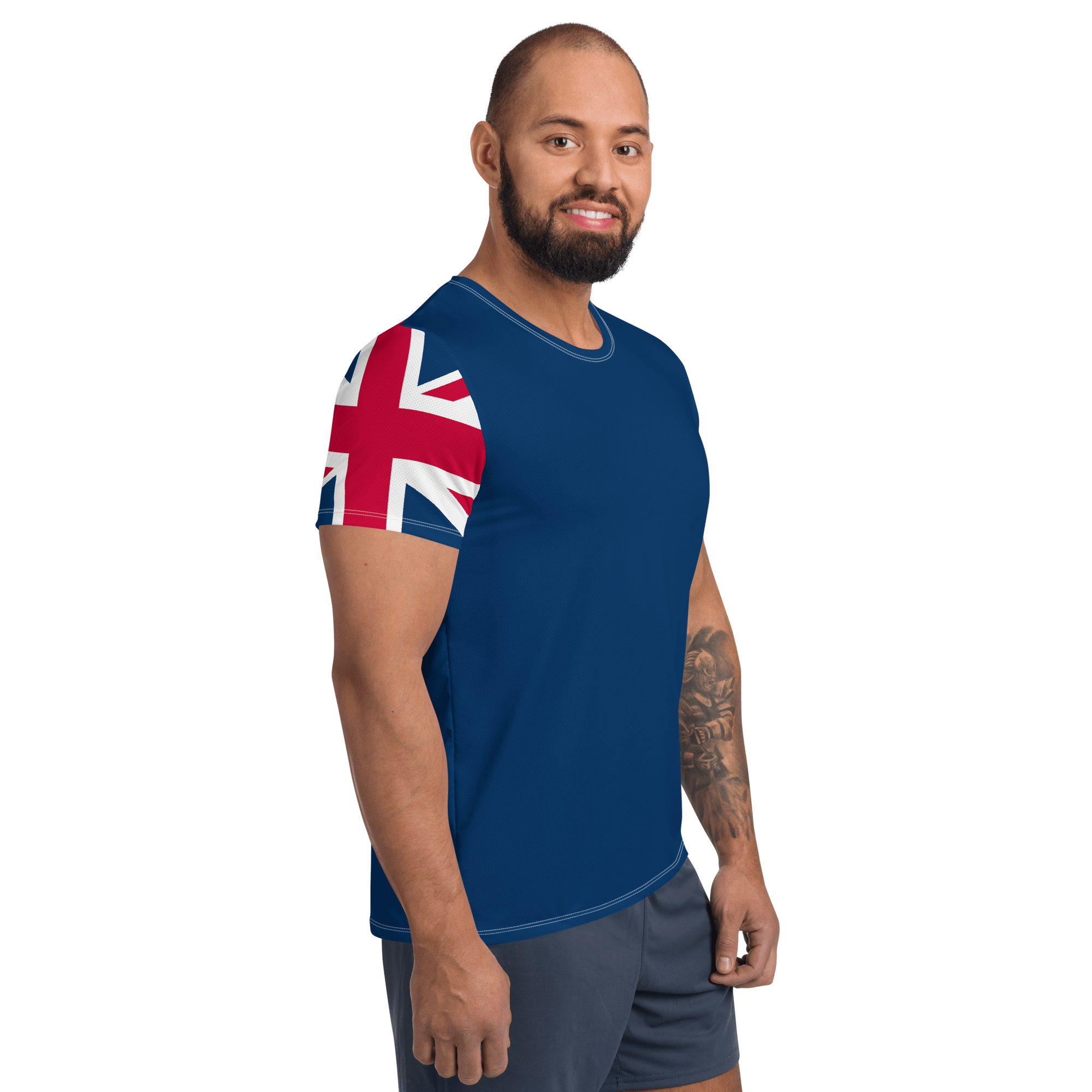 Jolly & Goode Activewear Union Jack Men's Workout Shirt Cheeky British Style
