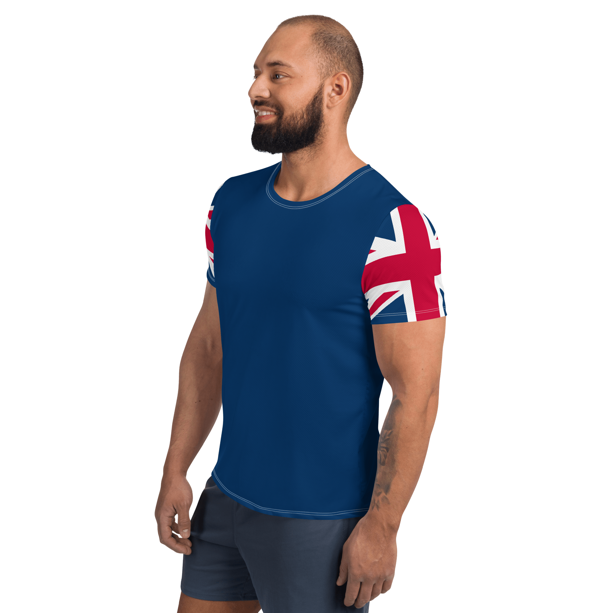 Jolly & Goode Activewear Union Jack Men's Workout Shirt Cheeky British Style