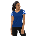 Jolly & Goode Activewear Union Jack Women's Workout Shirt | Blue Cheeky British Style