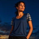 Jolly & Goode Activewear XS Cheeky Check Women's Workout Shirt Cheeky British Style