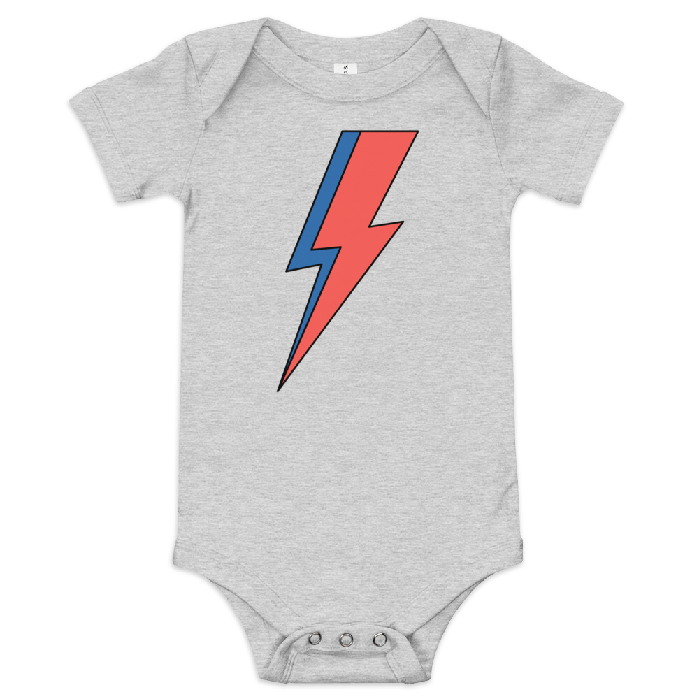 Jolly & Goode Baby One-Pieces Athletic Heather / 3-6m Lightning Bolt Baby Onesie Cheeky British Style