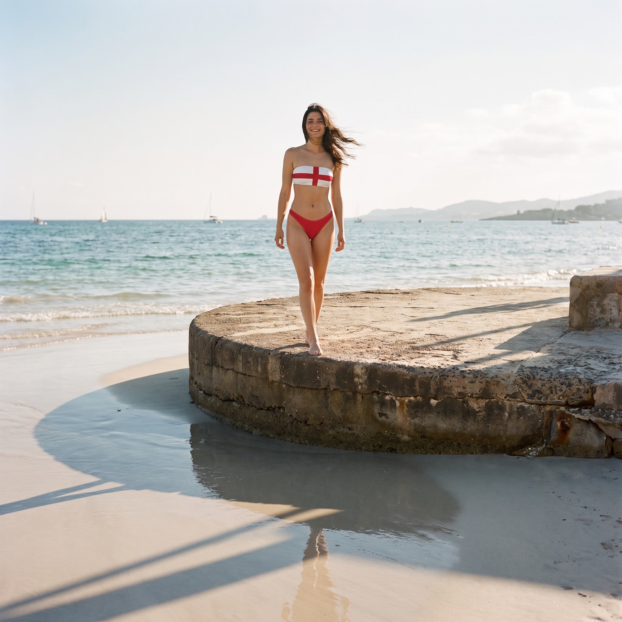 Jolly & Goode Bikini 2XS Flag of England Bandeau Bikini Set | St George's Cross Cheeky British Style