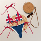 Jolly & Goode Bikini 2XS Union Jack String Bikini Set | Blue Bottom Red Strings Cheeky British Style