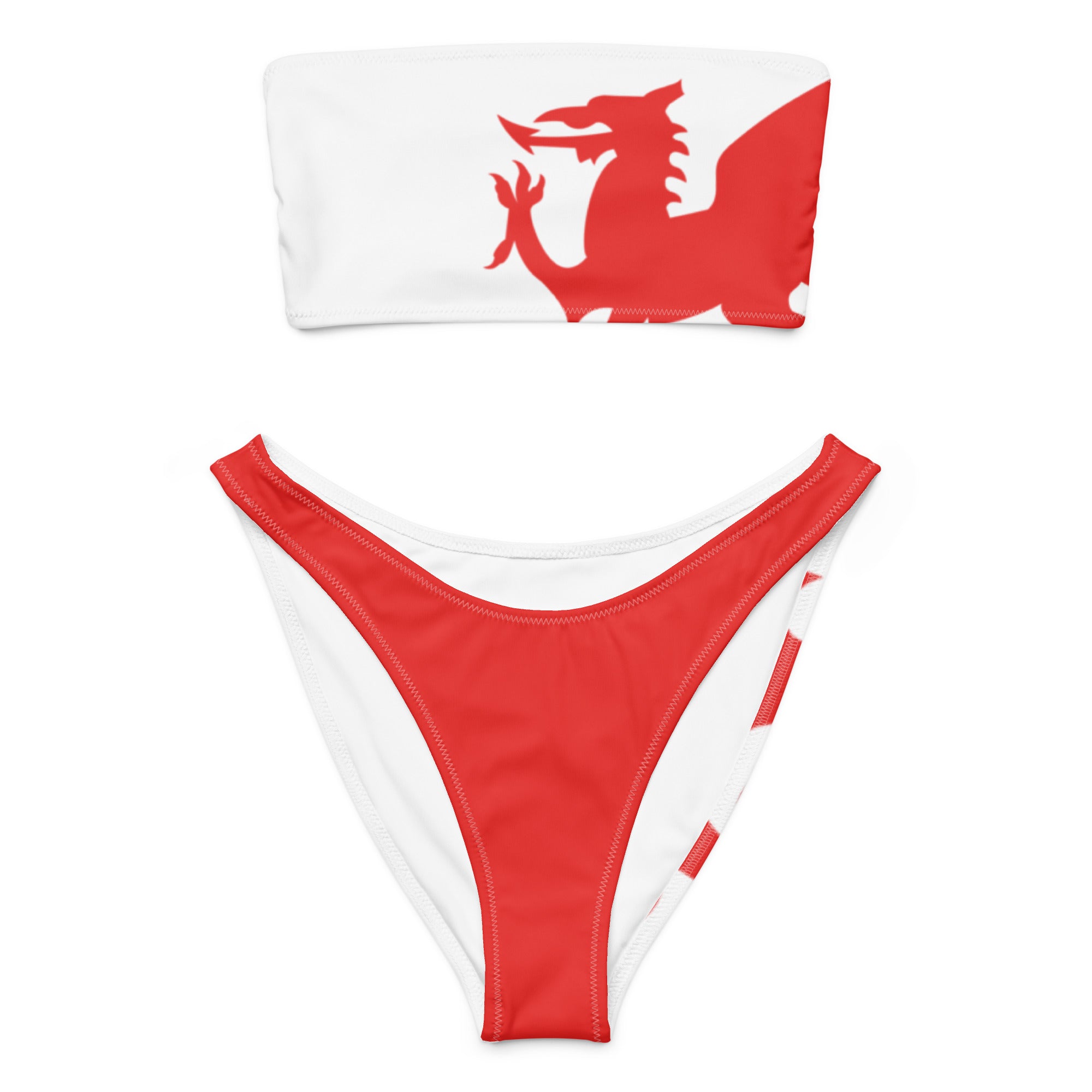 Jolly & Goode Bikini 2XS Welsh Dragon Bandeau Bikini Set Cheeky British Style