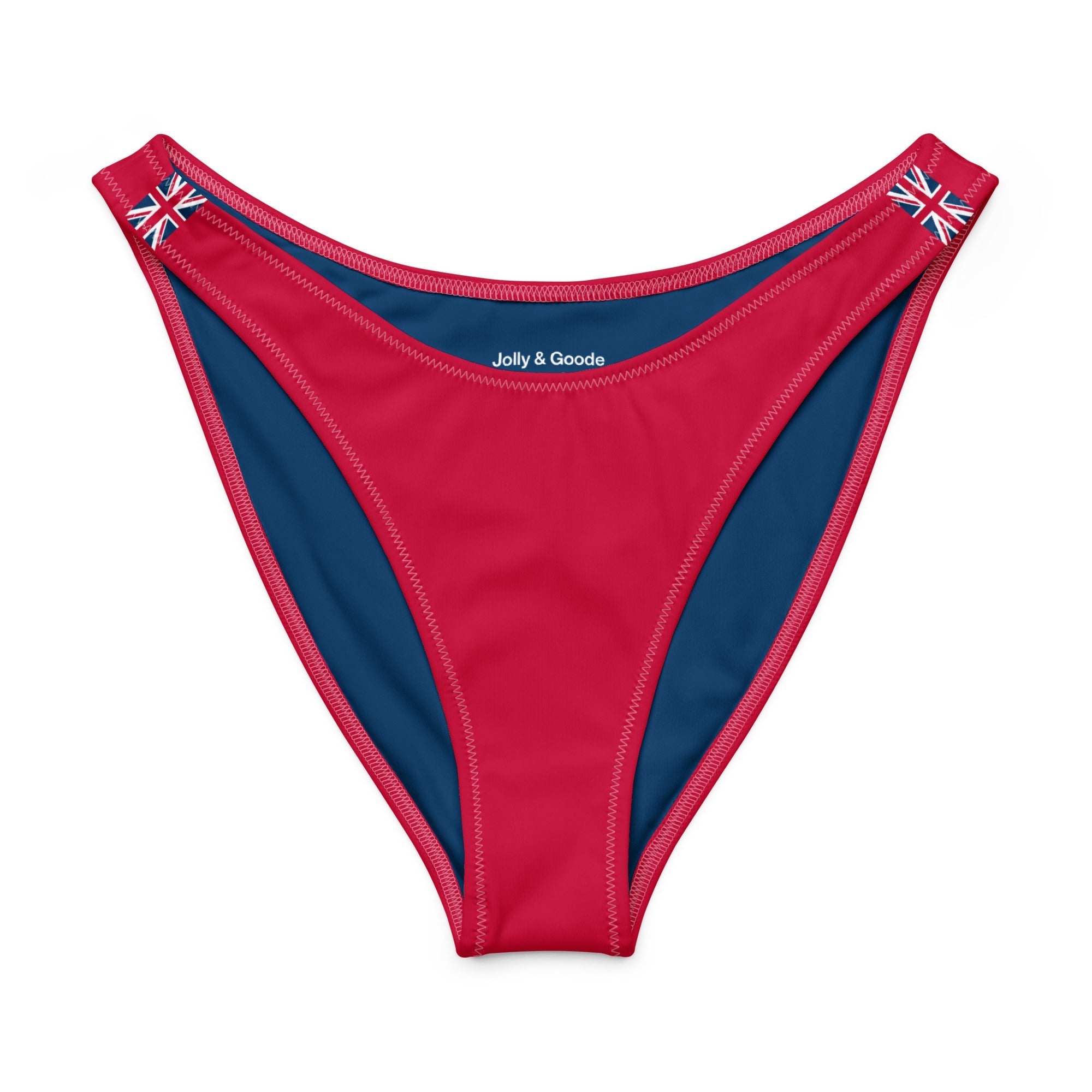Jolly & Goode Bikini Bottoms Union Jack V-cut Bikini Bottom in Red Cheeky British Style