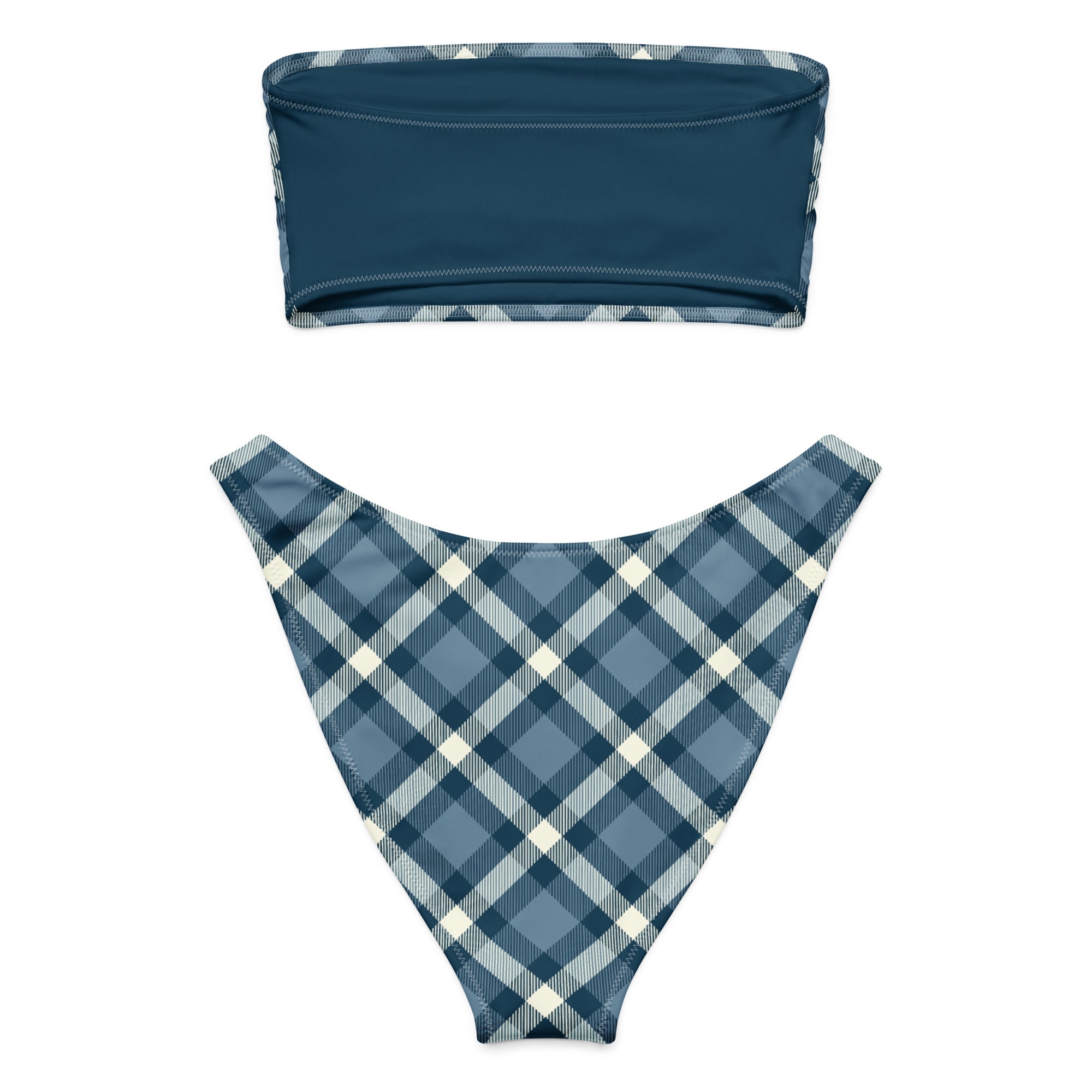 Jolly & Goode Bikini Cheeky Check Bandeau Bikini Set Cheeky British Style