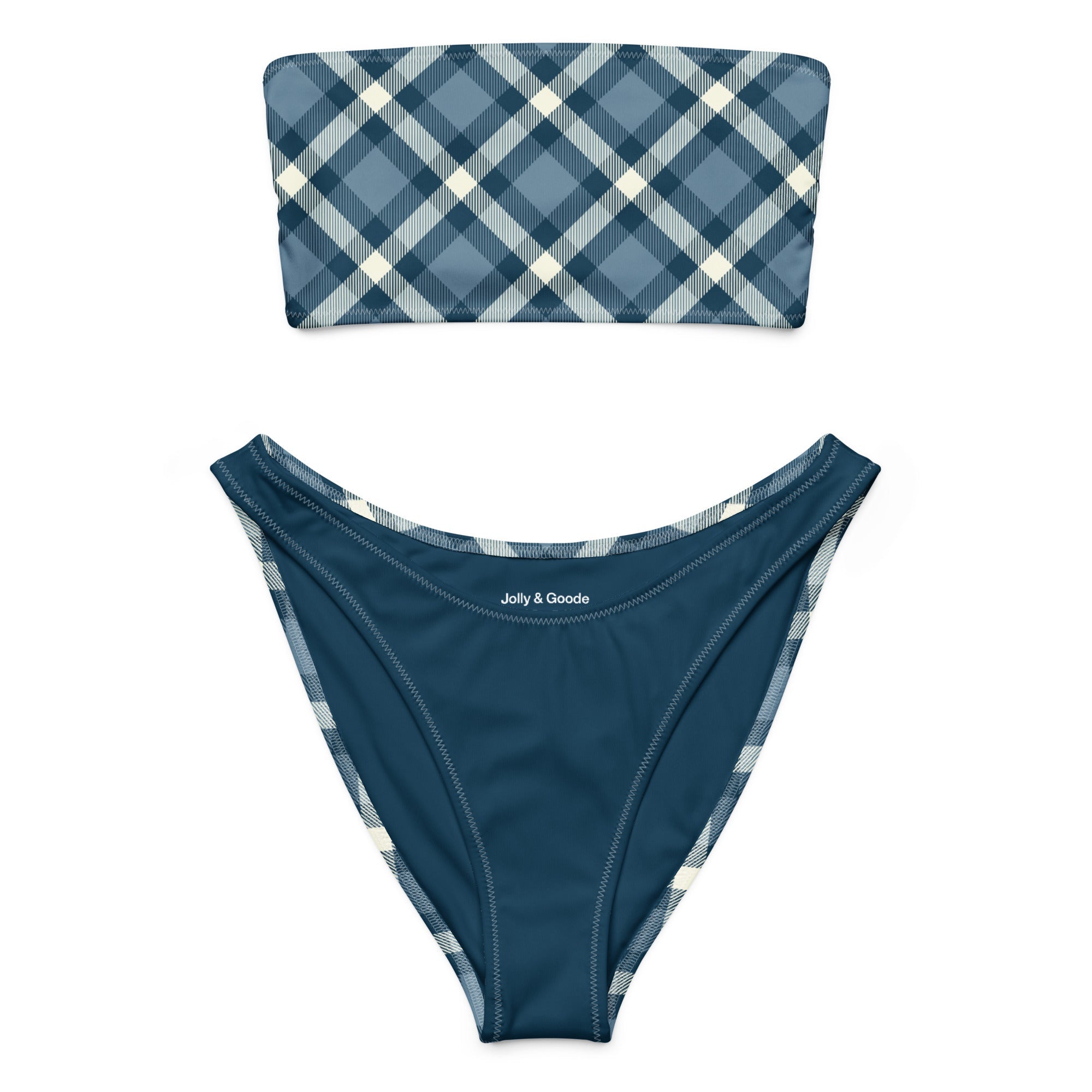 Jolly & Goode Bikini Cheeky Check Bandeau Bikini Set Cheeky British Style