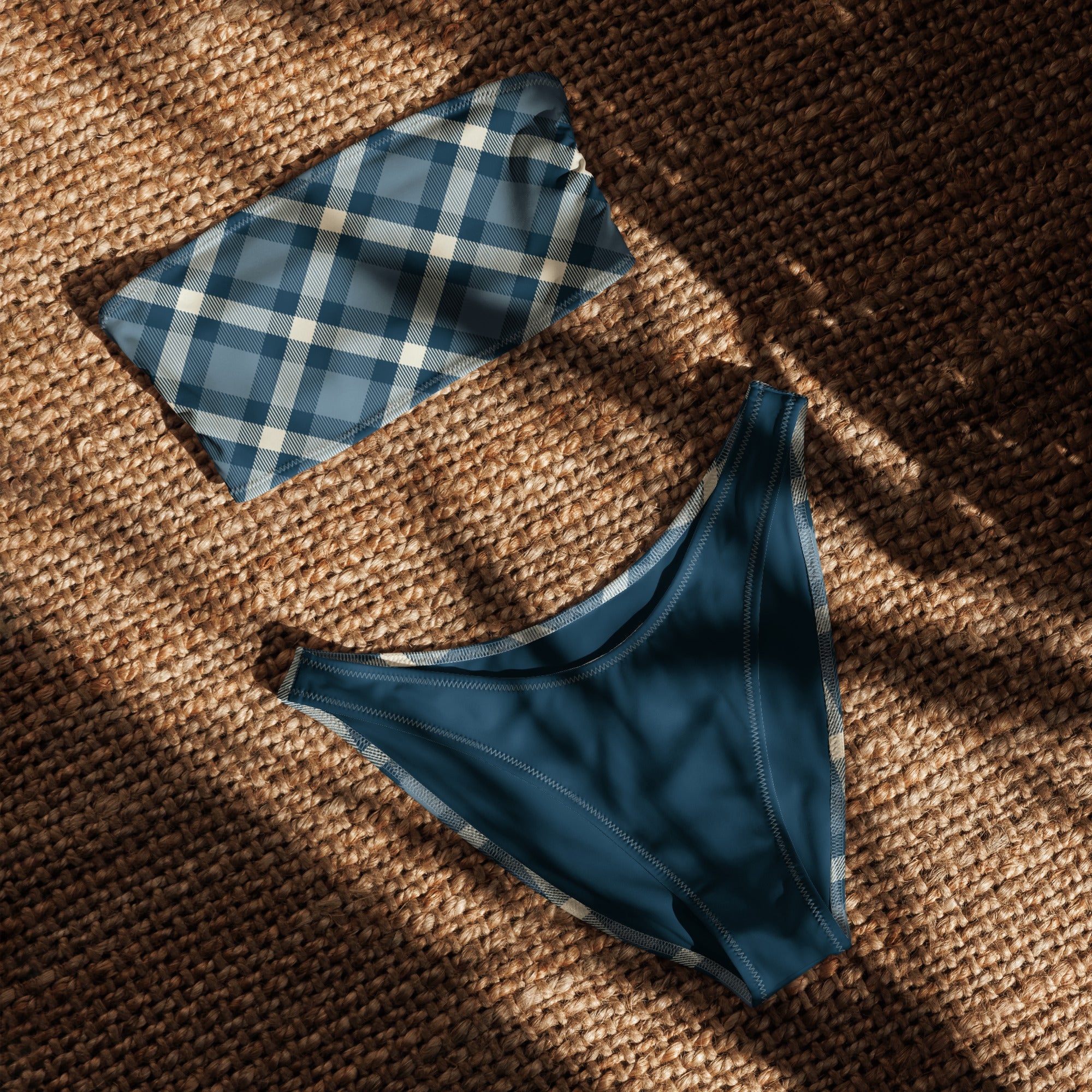 Jolly & Goode Bikini Cheeky Check Bandeau Bikini Set Cheeky British Style