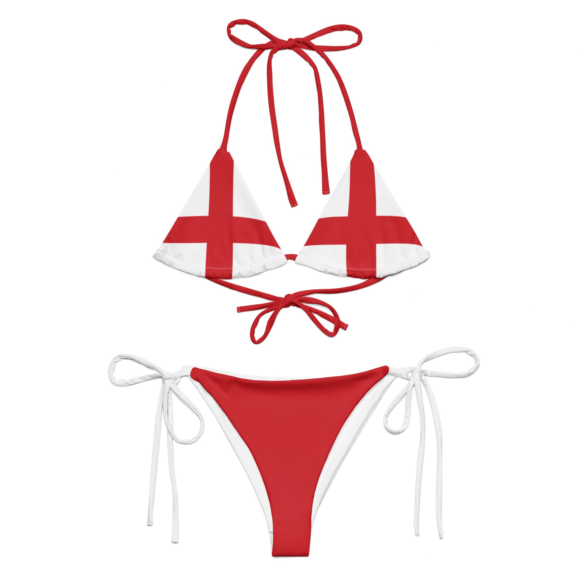 Jolly & Goode Bikini Flag of England String Bikini Set | St George's Cross Cheeky British Style