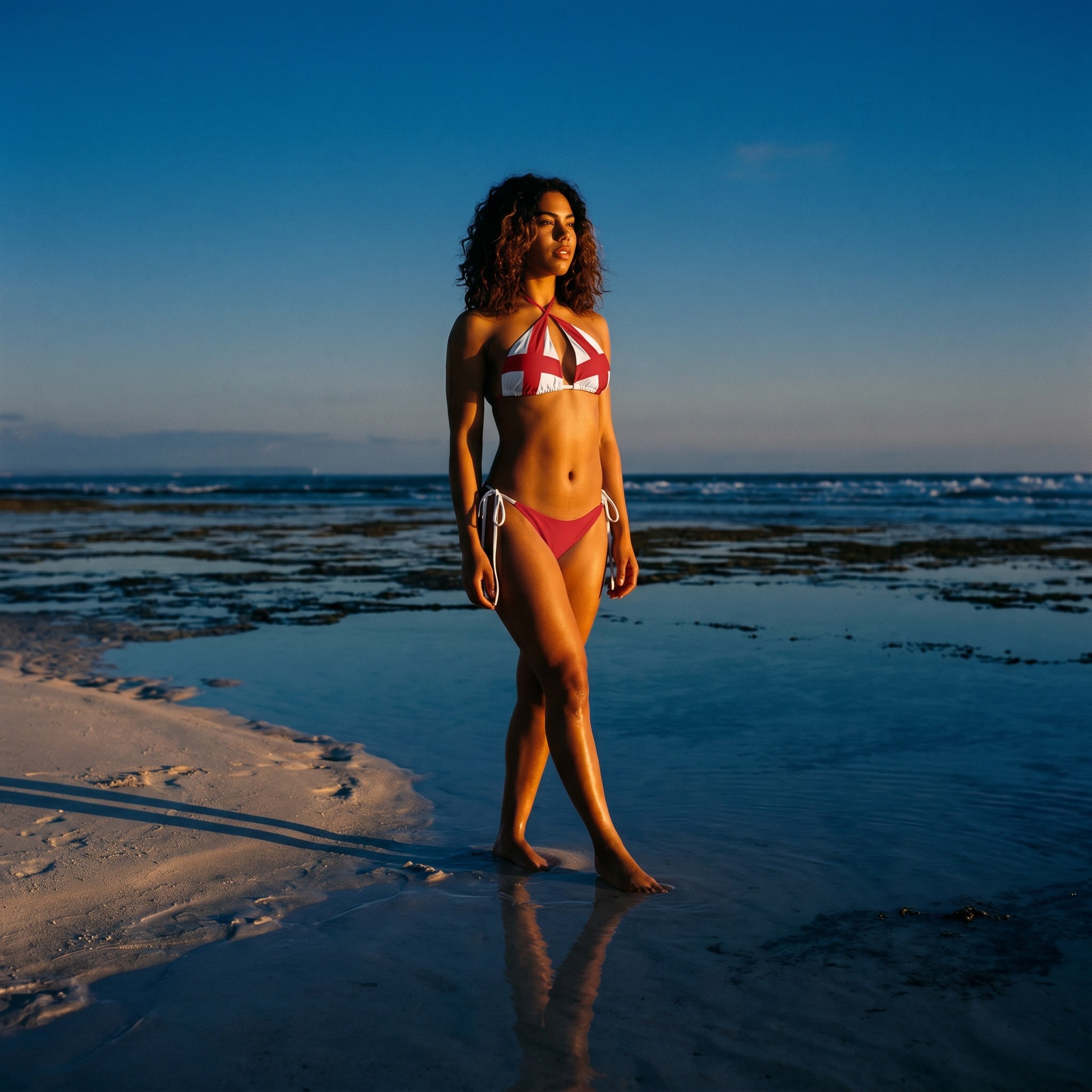 Jolly & Goode Bikini Flag of England String Bikini Set | St George's Cross Cheeky British Style
