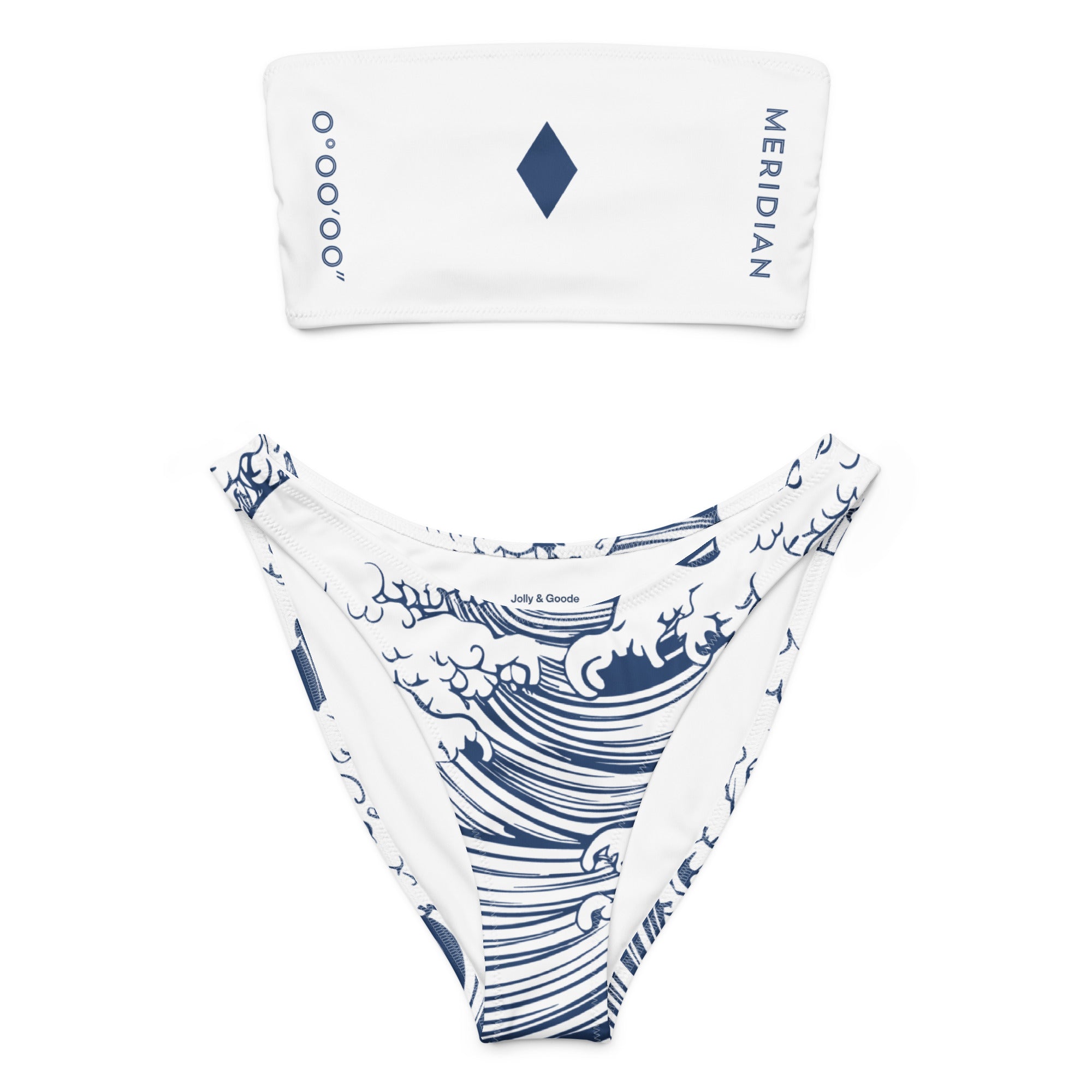 Jolly & Goode Bikini Meridian 0° 0' 0" Strapless Bandeau Bikini Set Cheeky British Style