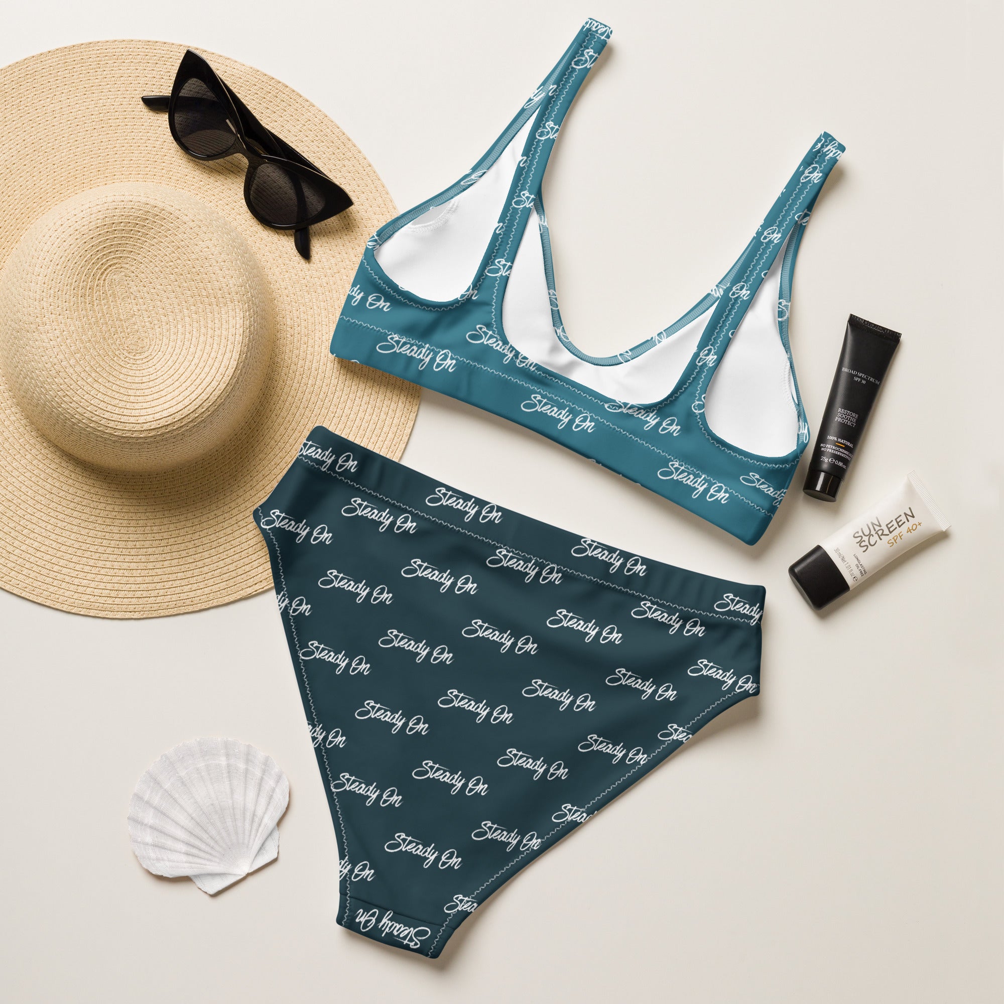 Jolly & Goode Bikini Steady On Bikini Set | Two Tone Blue | Cheeky Style Cheeky British Style
