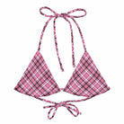 Jolly & Goode Bikini Top 2XS Tweedkini String Bikini Top | Pink & Black Cheeky British Style