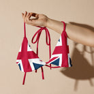 Jolly & Goode Bikini Top 2XS Union Jack String Bikini Top | Red Strings | Removable Padding Cheeky British Style