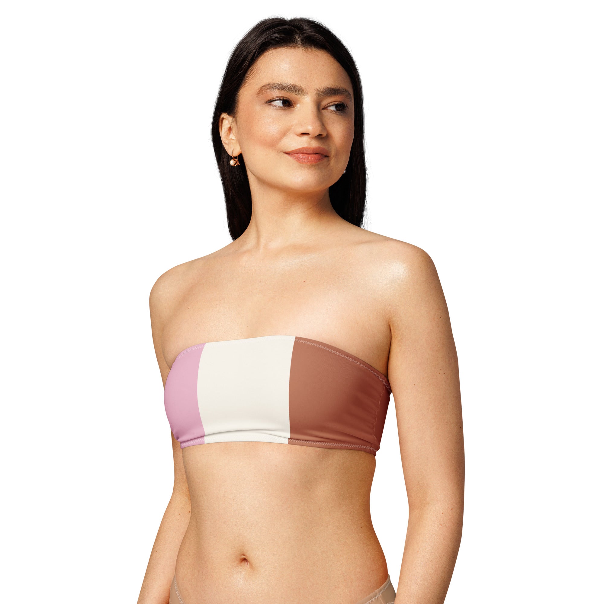 Jolly & Goode Bikini Top Neapolitan Ice Cream Bandeau Bikini Top Cheeky British Style