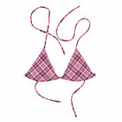 Jolly & Goode Bikini Top Tweedkini String Bikini Top | Pink & Black Cheeky British Style