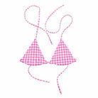 Jolly & Goode Bikini Top Tweedkini String Bikini Top | Pink Houndstooth Cheeky British Style