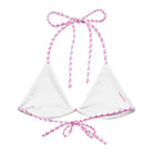 Jolly & Goode Bikini Top Tweedkini String Bikini Top | Pink Houndstooth Cheeky British Style