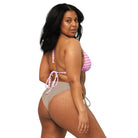 Jolly & Goode Bikini Top Tweedkini String Bikini Top | Pink Houndstooth Cheeky British Style