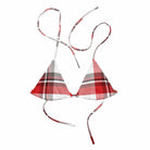 Jolly & Goode Bikini Top Tweedkini String Bikini Top | Red & White Cheeky British Style