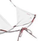 Jolly & Goode Bikini Top Tweedkini String Bikini Top | Red & White Cheeky British Style