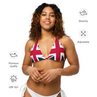 Jolly & Goode Bikini Top Union Jack String Bikini Top | Red Strings | Removable Padding Cheeky British Style