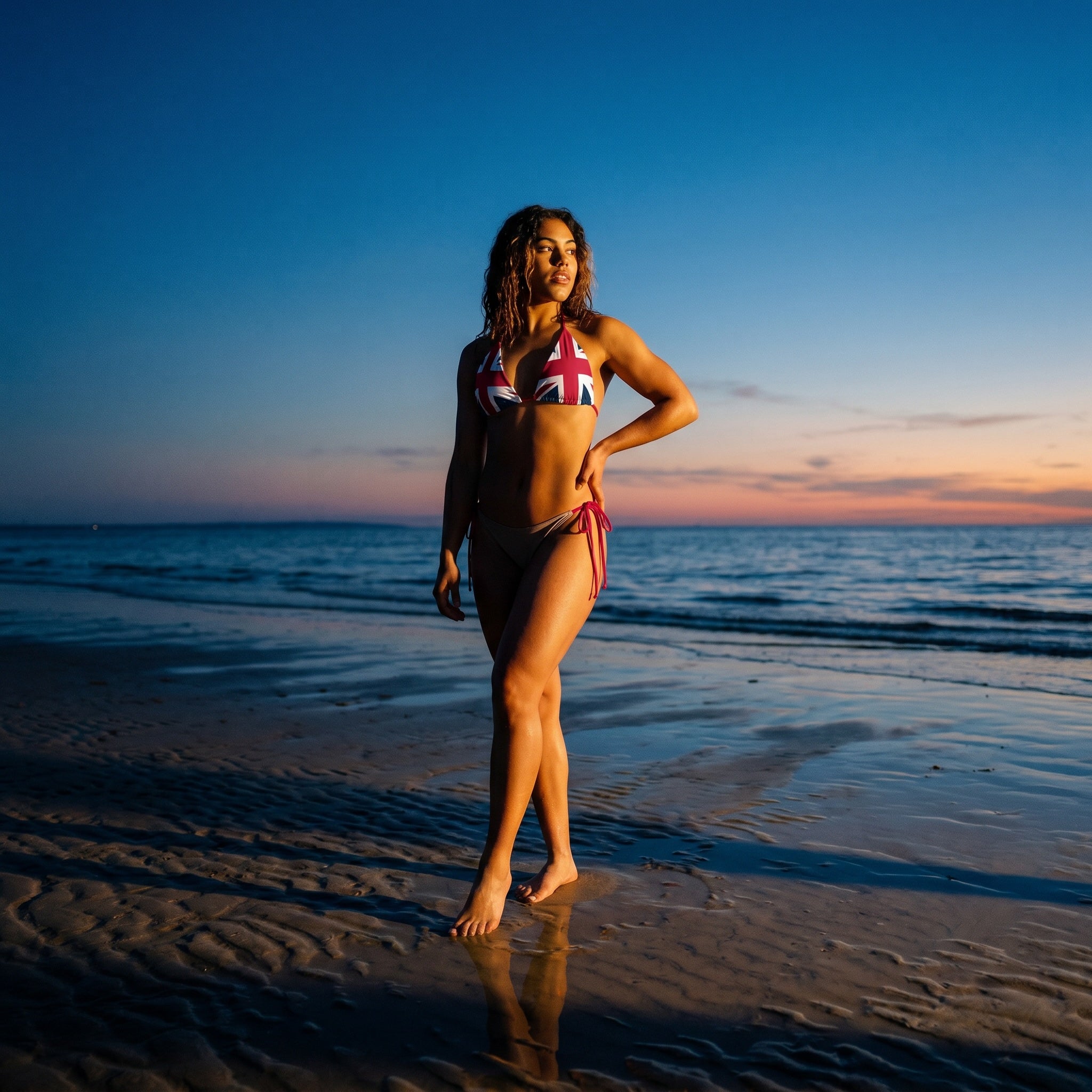 Jolly & Goode Bikini Top Union Jack String Bikini Top | Red Strings | Removable Padding Cheeky British Style