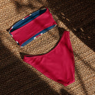 Jolly & Goode Bikini Union Jack Bandeau Bikini with Red V-Cut Bikini Bottom Cheeky British Style