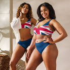 Jolly & Goode Bikini Union Jack Bikini | Cheeky | Blue and Red Bottom | Removable Padding Cheeky British Style