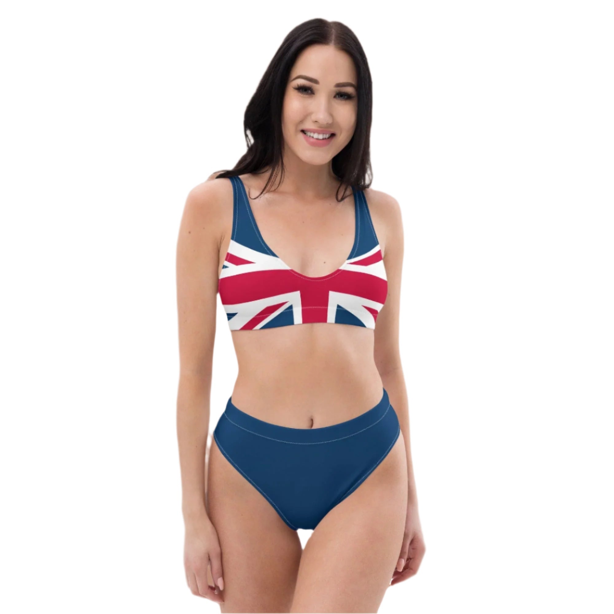 Jolly & Goode Bikini Union Jack Bikini | Cheeky | Blue and Red Bottom | Removable Padding Cheeky British Style