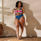 Jolly & Goode Bikini Union Jack Bikini | Cheeky | Blue Bottom | Removable Padding Cheeky British Style