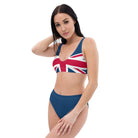 Jolly & Goode Bikini Union Jack Bikini | Cheeky | Blue Bottom | Removable Padding Cheeky British Style