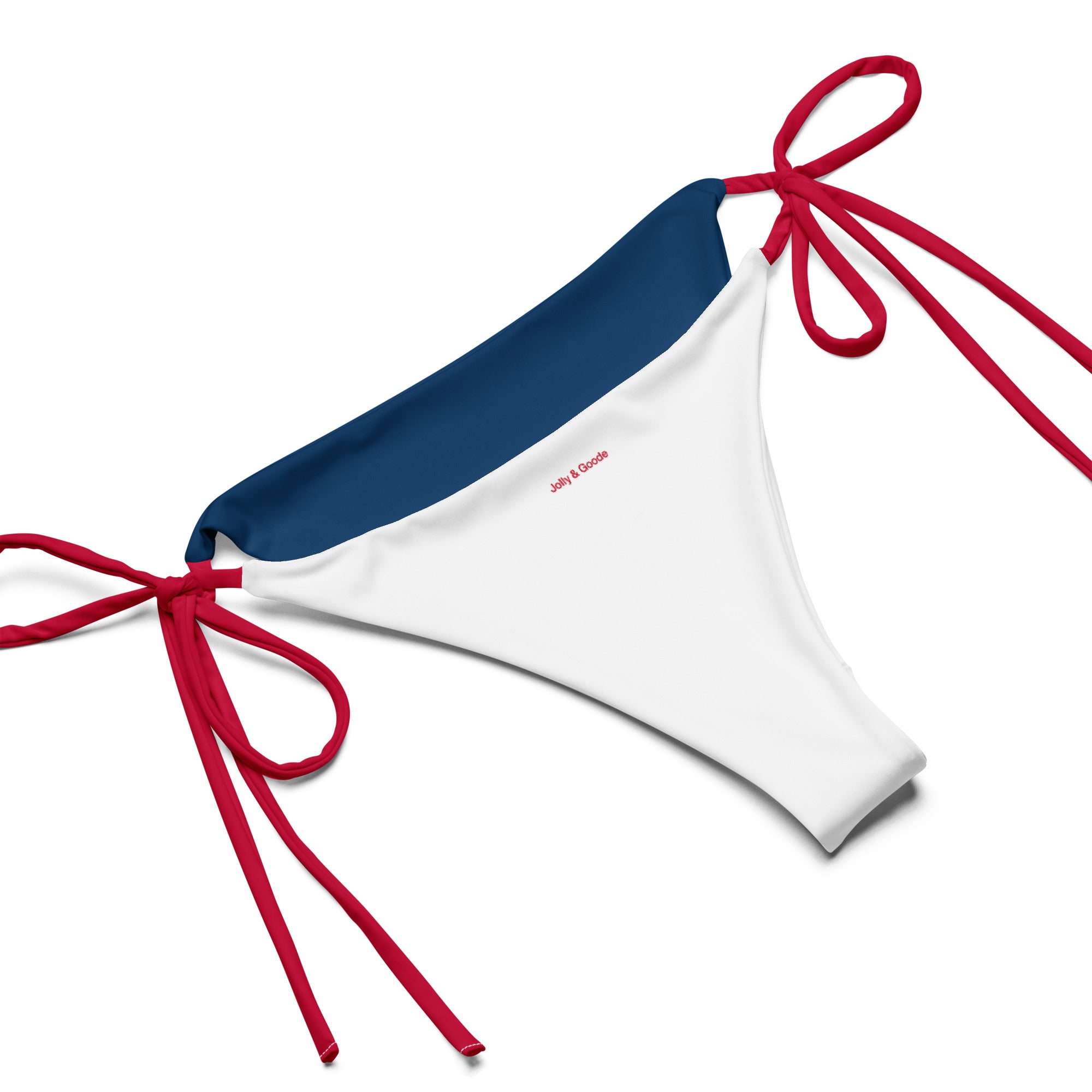 Jolly & Goode Bikini Union Jack String Bikini Set | Blue Bottom Red Strings Cheeky British Style