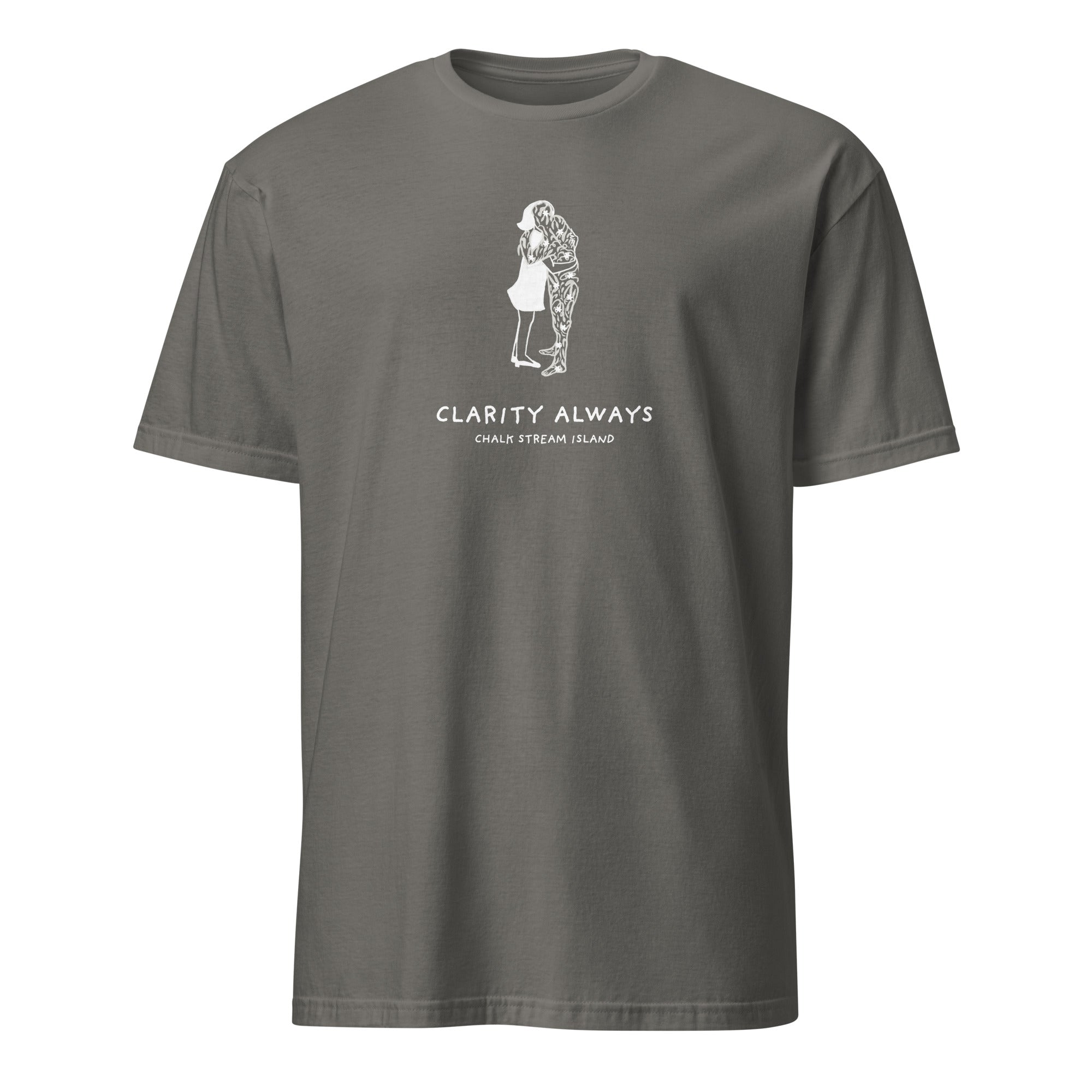 Jolly & Goode Charcoal / S Clarity Always, Chalk Stream Island, Hugging Tee Cheeky British Style