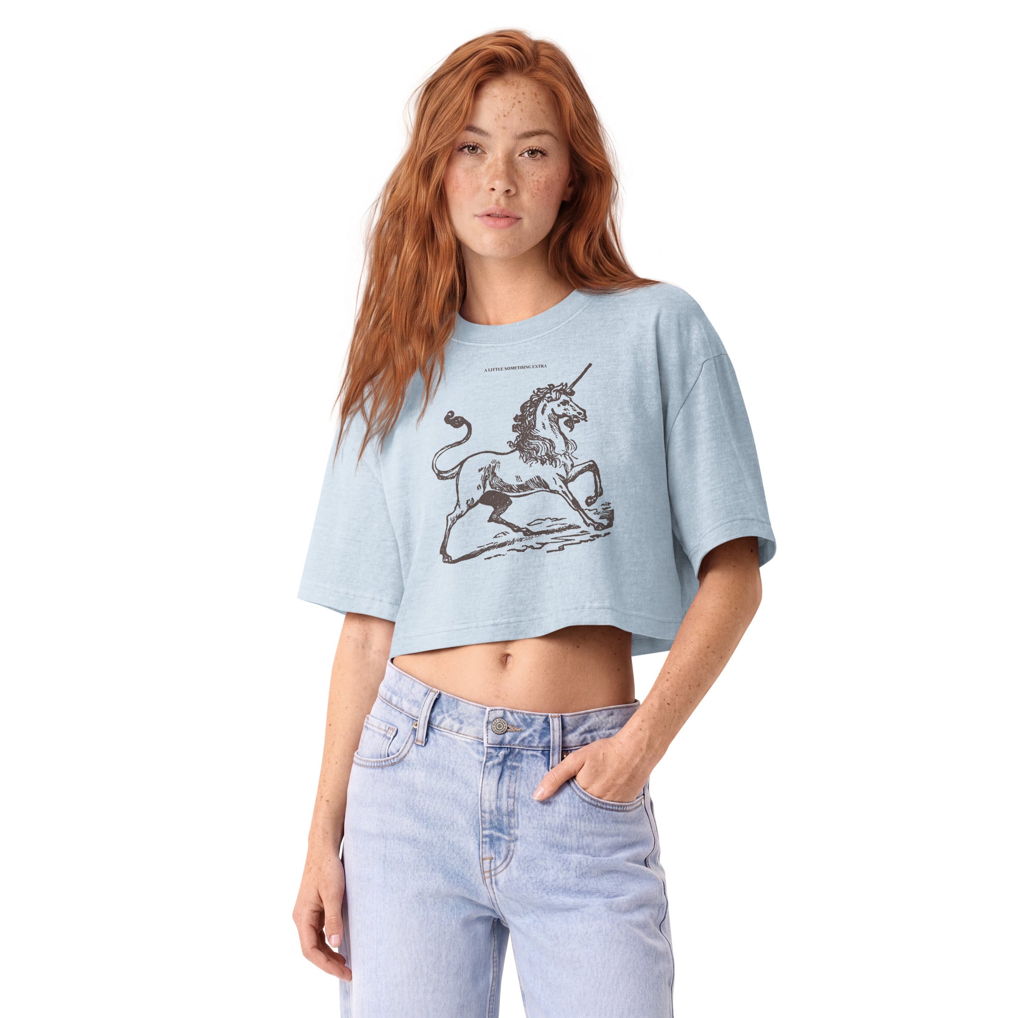 Jolly & Goode Crop Tops A Little Something Extra Unicorn Cropped Tee Cheeky British Style