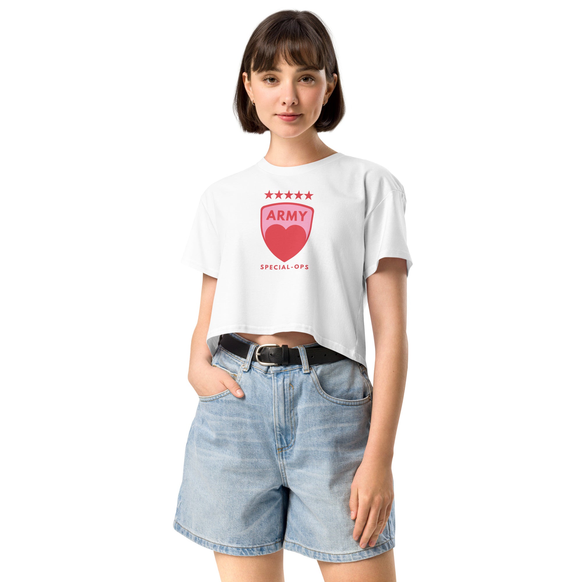 Jolly & Goode Crop Tops Army of Love Special Ops Women’s Crop Top Cheeky British Style