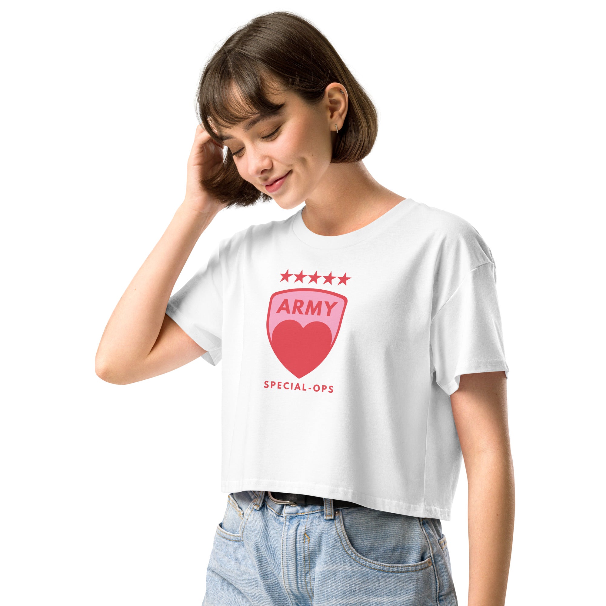 Jolly & Goode Crop Tops Army of Love Special Ops Women’s Crop Top Cheeky British Style