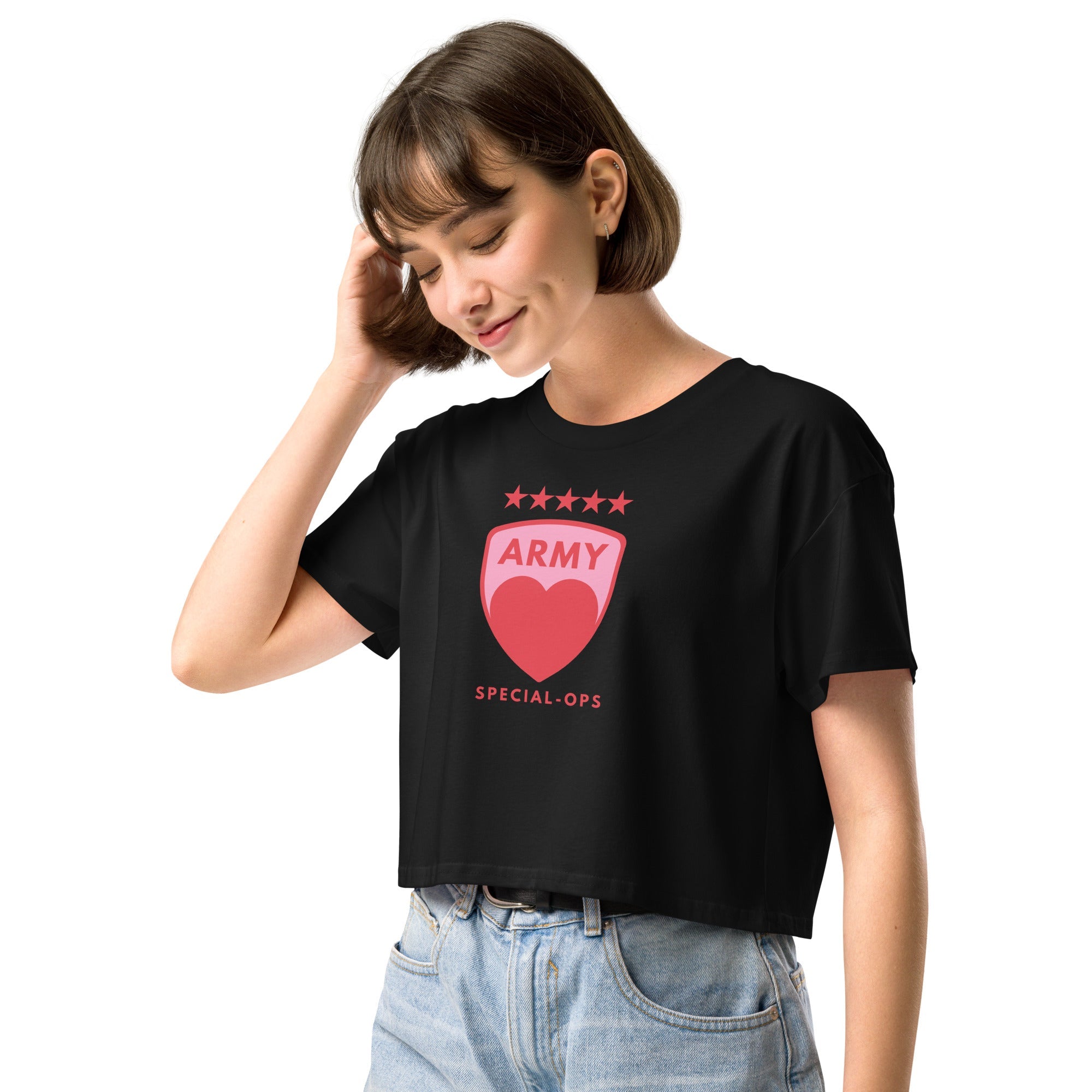 Jolly & Goode Crop Tops Army of Love Special Ops Women’s Crop Top Cheeky British Style