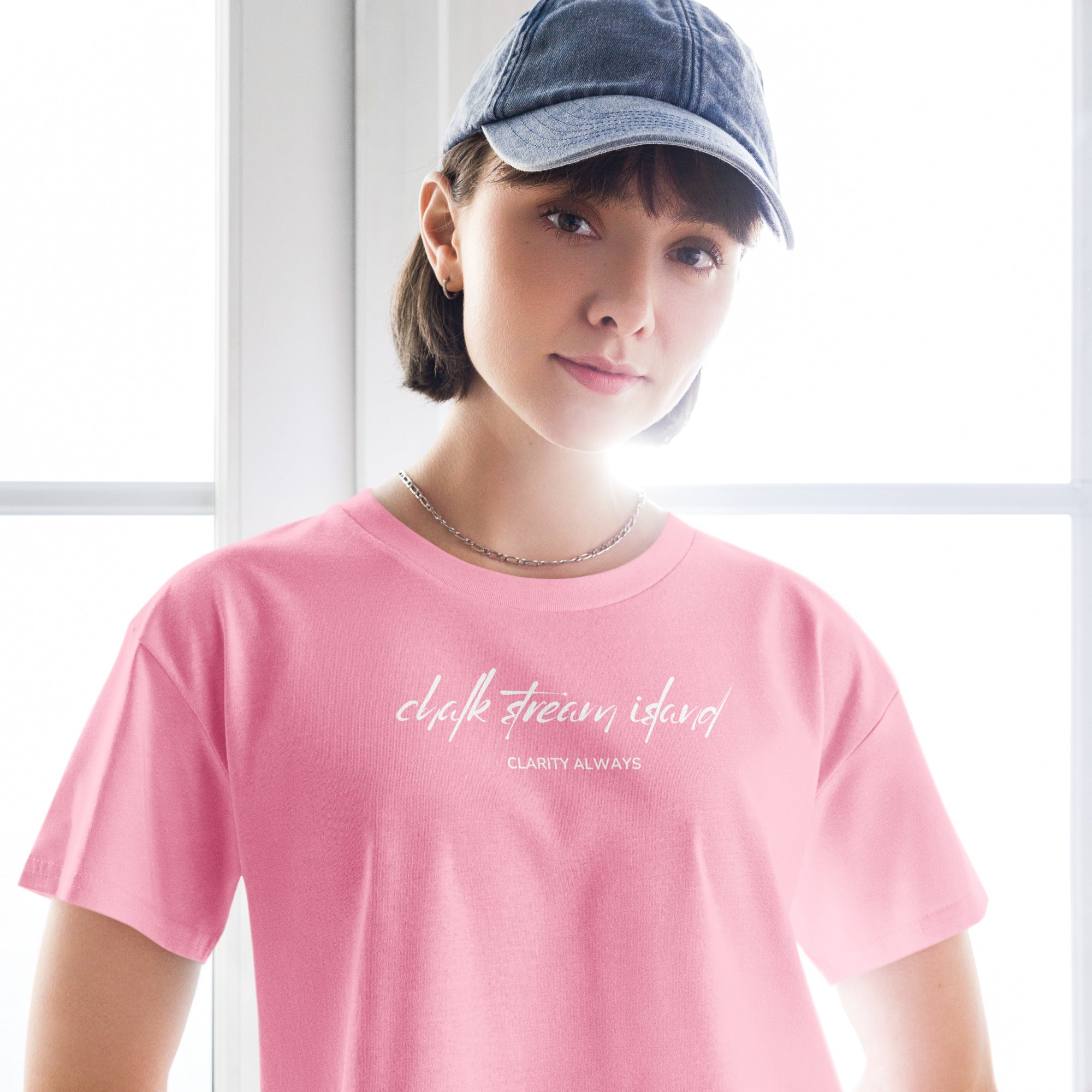 Jolly & Goode Crop Tops Chalk Stream Island | Clarity Always | Cotton Crop Top Cheeky British Style